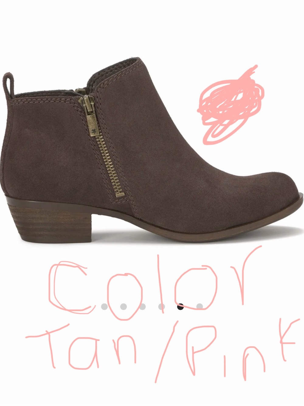 Lucky brand Women's Leather Ankle Boots in Tan pink